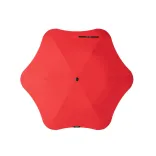 Top-down view of BLUNT Metro Umbrella in vibrant red showing six-panel canopy