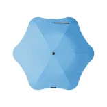 Top view of BLUNT Metro Umbrella in sky blue with six-panel canopy and black centre tip