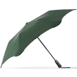 Side profile of BLUNT Metro Umbrella in forest green with black shaft and handle