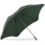 Underside view of forest green BLUNT Sport umbrella showing internal frame and reinforced canopy
