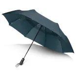 Director umbrella in navy, open underside view