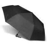 Economist umbrella in black, open profile view with matching handle loop