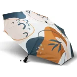 Full Colour Compact umbrella with custom edge-to-edge printed canopy artwork, open profile view