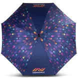 Full Colour umbrella featuring vivid custom printed canopy artwork, open top view