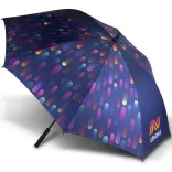 Full Colour umbrella with vibrant all-over custom printed canopy artwork, open profile view