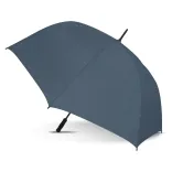 Hydra Sports umbrella in petrol blue, open profile view with black handle and tip