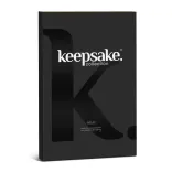 Keepsake Collection black gift box with gloss UV varnish K logo on matte finish packaging.
