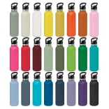 Nomad Vacuum Bottle – Powder Coated range shown in multiple colours with carry lids.
