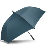 Patronus umbrella in navy and silver, open exterior side view