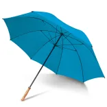 Pro Umbrella in cyan, open showing inner frame and ribs