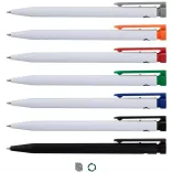 Line-up of Recycled Plastic Pens with Impact Aware icons