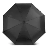 RPET Compact umbrella in black, top view showing full canopy