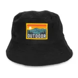 Terry Towelling Bucket Hat with Full Colour Patch — Rectangle Patch